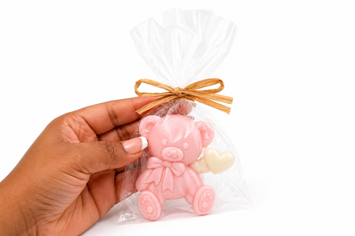 Recuerdo Osito Artesanal – Jabón Hecho a Mano para Baby Shower (12 pzas)