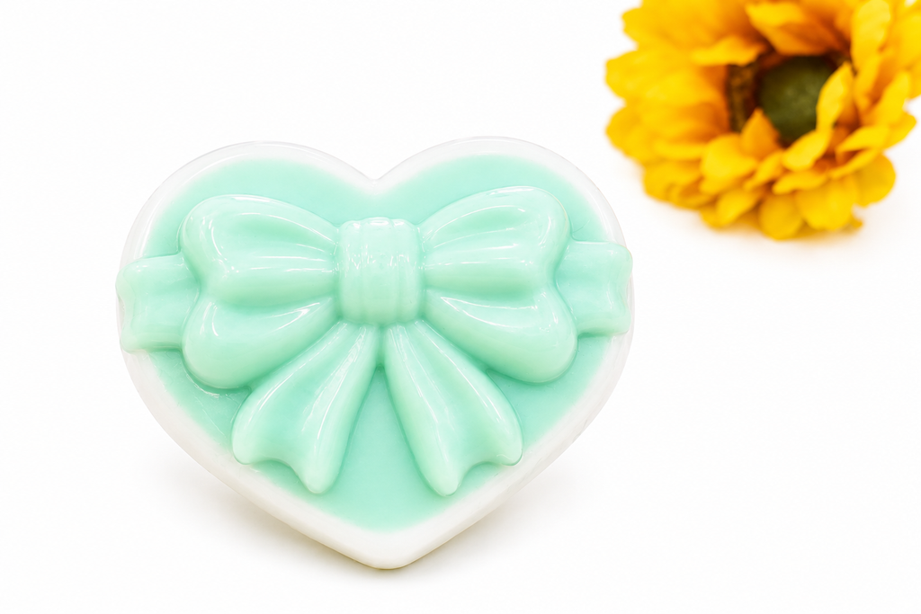 Jabón Corazón Artesanal Aroma Durazno – Regalo Romántico Hecho a Mano